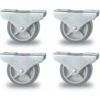 4x Roulette Meuble 25mm Caoutchouc Soft Anti Rayure Gris Universelle Mini Rouleau Noir Pied Lit Casier Chariot Poubelle Rangement Table Roue
