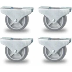 4x Roulette Meuble 25mm Caoutchouc Soft Anti Rayure Gris Universelle Mini Rouleau Noir Pied Lit Casier Chariot Poubelle Rangement Table Roue