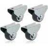 4x Roulette Meuble 30mm Caoutchouc Soft Anti Rayure Gris Universelle Mini Rouleau Noir Pied Lit Casier Chariot Poubelle Rangement Table Roue -Fispool Magasin 68540393 1
