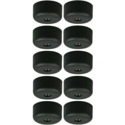 10x Pied De Meuble à Visser En Plastique 40 X 19mm Sol Protection Pied Patin Meuble Chaise, Noir