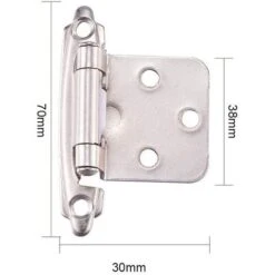 Déstockage 1 Paire De Charnières De Placard Avec Vis, Fermeture Automatique, Décorative, Montage De Face, Pour Portes De Placard De Cuisine à Superposition Variable (ton Argent) -Fispool Magasin 69251081 2