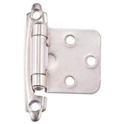 Déstockage 1 Paire De Charnières De Placard Avec Vis, Fermeture Automatique, Décorative, Montage De Face, Pour Portes De Placard De Cuisine à Superposition Variable (ton Argent) -Fispool Magasin 69251081 3