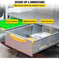 VEVOR 2PCS Glissières Tiroirs Coulisses Extension Silencieux 225kg Acier 106,7cm -Fispool Magasin 69343014 3