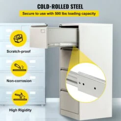 VEVOR 2PCS Glissières Tiroirs Coulisses Extension Silencieux 225kg Acier 106,7cm -Fispool Magasin 69343014 4