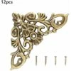 Coin Décoratif, Protection Pour Meubles Style Antique En Forme De Creux Pour Bijoux Scrapbook Album Protecteur Boîte En Bois Coin Décor Quincaillerie Accessoire 12 PCS(Gros)