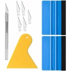 Outil De Pellicule De Vinyle Outil De Film Pour Fenêtre Outil De Teinte Pour Fenêtre Outil De Papier Peint Avec Raclette En Feutre, Couteau Pour Passe-temps