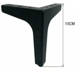 Lot De 4 Pieds De Meubles Charge Jusqu'à 600 KG Superma, Pied De Table Modernes En Métal En Forme De Triangle 16 Vis Et 4 Protège Pieds, Noir（15cm） -Fispool Magasin 69712967 3