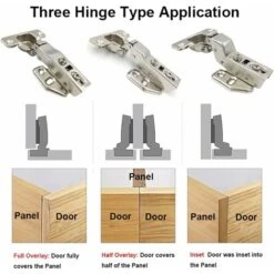 ZOLGINAH 110 Degré Plein Recouvrante 35mm Close Charnieres Avec Amortisseur Hydraulique Fermeture Automatique Charnière Pour Armoires De Porte Cuisine 8 Pcs -Fispool Magasin 69783264 4
