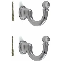 2x Crochet à Visser Acier Poli Chromé Mural Cuisine Meuble Salle De Bain