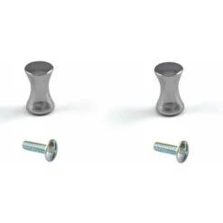 2x Bouton De Meuble à Visser 15mm Acier Chromé Brillant Porte Tiroir Cuisine Salle De Bain Design Moderne