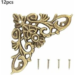 Coin Décoratif, Protection Pour Meubles Style Antique En Forme De Creux Pour Bijoux Scrapbook Album Protecteur Boîte En Bois Coin Décor Quincaillerie Accessoire 12 PCS(Gros) BF