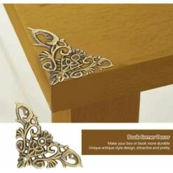 Coin Décoratif, Protection Pour Meubles Style Antique En Forme De Creux Pour Bijoux Scrapbook Album Protecteur Boîte En Bois Coin Décor Quincaillerie Accessoire 12 PCS(Gros) BF -Fispool Magasin 70421855 3