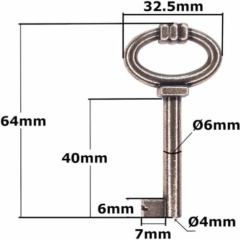 Clé De Serrure 64mm Aspect Bronze Meuble Ancien Décoration Rustique Armoire Vintage Patiné 5 Clé De Serrure 64mm Aspect Bronze Meuble Ancien Décoration Rustique Armoire Vintage Patiné – Image 3