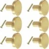 Poignée Ronde Bouton En Laiton, 6 Pièces Solide 25Mm Matériel Meubles Armoire Porte Tiroir Commodes Poignées Boutons Avec Vis Pour Cuisine Salle De Bain Chambre -Fispool Magasin 70584419 1
