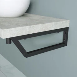 Sogood 1 Pièce Equerre De Fixation Plan De Toilette étagère Tablette Murale Acier Inox Noir 45cm WH02 -Fispool Magasin 71431456 3