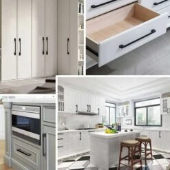 Héloise 128mm Poignée De Cuisine,10 Pcs Noir Poignées De Armoire Cuisine Pour Porte,Tiroir,Armoires(avec Vis) -Fispool Magasin 71466849 4