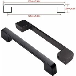 Héloise 128mm Poignée De Cuisine,10 Pcs Noir Poignées De Armoire Cuisine Pour Porte,Tiroir,Armoires(avec Vis) -Fispool Magasin 71466849 5