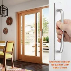 2 Pièces Poignées De Meubles Autocollantes, Poignées D'armoires En Aluminium, Poignées De Tiroirs, Poignées De Porte, Sans Poignée De Perçage Pour Armoire, Cuisine, Porte Coulissante, Porte De Balcon -Fispool Magasin 71875213 5