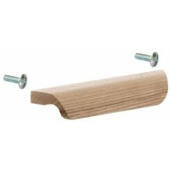 Poignée De Meuble En Bois Finition Chêne Laqué Entraxe 96mm Longueur 155mm Hauteur 30mm Avec Vis Placard Porte Cuisine Armoire Tiroir Buffet Commode