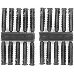 20x Cheville Universelle à Collerette 8 X 40mm En Plastique Noir Pour Vis Diamètre 4,5mm à 6mm Mur Plafond Plein Creux -Fispool Magasin 72013481 3