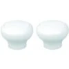 2x Bouton De Meuble Plastique Diamètre Extérieur 45mm Hauteur 33mm Porte Poignée Commode Etagère Cuisine Salle De Bain Chambre Enfant Fille Garçon Armoire, Blanc