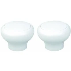2x Bouton De Meuble Plastique Diamètre Extérieur 45mm Hauteur 33mm Porte Poignée Commode Etagère Cuisine Salle De Bain Chambre Enfant Fille Garçon Armoire, Blanc