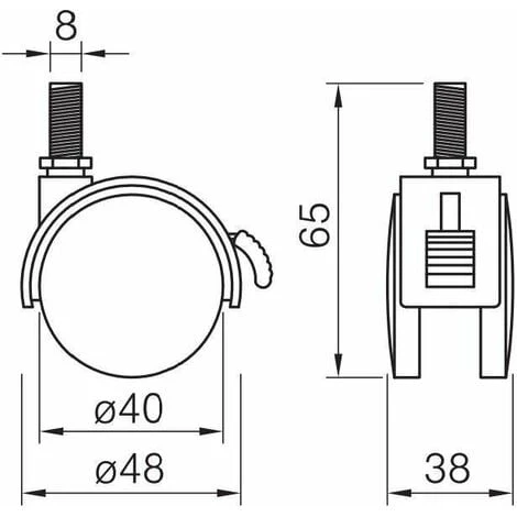 4x Roulette De Meuble 40mm Pivotante Avec Frein Noir Nylon Fixation Par Vis M8x15 Charge 40kg / Roue 4 4x Roulette De Meuble 40mm Pivotante Avec Frein Noir Nylon Fixation Par Vis M8x15 Charge 40kg / Roue – Image 2