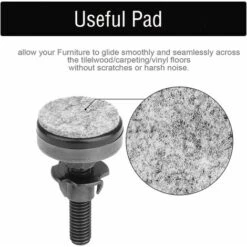 4 Pièces Pieds à Vérin Pieds De Meuble Ajustables Pieds De Nivellement Pied Réglable,Vis De Réglage Avec Base En Caoutchouc Antidérapant Et Écrou En T Pour Meuble -Fispool Magasin 73912549 5