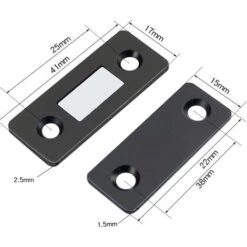 4 Pieces Magnetic Closet Door Latch Very Thin Magnetic Stick-on Latches Magnetic Adhesive Closing Furniture Strong Magnet For Sliding Door Drawers Magnetic Window Cabinet, Black