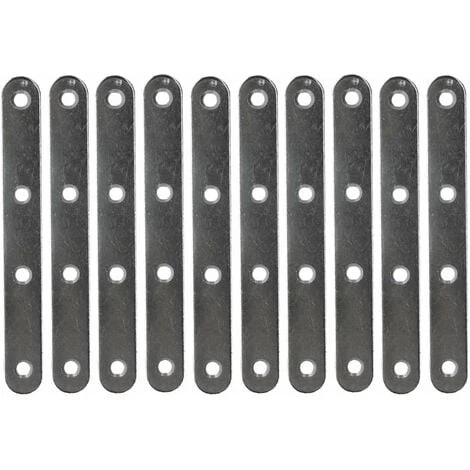 10x Patte D'assemblage Plaque De Connexion Perforée Bouts Ronds Platine En Zinc Blanc Ferrure Fixation Support Droit Réparation Renfort Meuble Lit Bureau, 100x15x2mm 3 10x Patte D'assemblage Plaque De Connexion Perforée Bouts Ronds Platine En Zinc Blanc Ferrure Fixation Support Droit Réparation Renfort Meuble Lit Bureau, 100x15x2mm