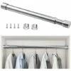 Barre De Penderie Extensible En Acier Inoxydable 51cm à 80cm Tringle à Rideaux Télescopique Ajustable Tube De Penderie Extensible Anticorrosion Pour Penderie Salle De Bains Cuisine Chambre -Fispool Magasin 74638328 1