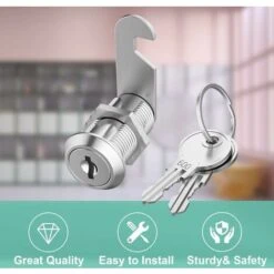 Lot De 2 Serrures à Came D'armoire De Qualité Supérieure, Ensemble De Serrures à Came 1-1/8 Pouces à Clé Identique, Boîte à Outils Pour Porte De Camping-car, Boîte à Outils, Alliage De Zinc 18 X 30 Mm -Fispool Magasin 74834621 2