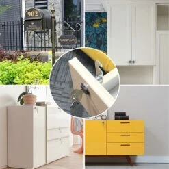 Lot De 2 Serrures à Came D'armoire De Qualité Supérieure, Ensemble De Serrures à Came 1-1/8 Pouces à Clé Identique, Boîte à Outils Pour Porte De Camping-car, Boîte à Outils, Alliage De Zinc 18 X 30 Mm -Fispool Magasin 74834621 4