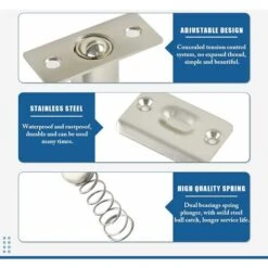 Plaque De Gâche à Billes Pour Porte De Placard, Quincaillerie De Verrouillage à Billes Pour Porte Française Tension Réglable (lot De 2) -Fispool Magasin 74835112 5