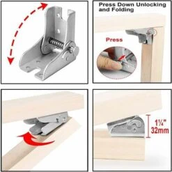 Cadre De Support Pliable - Charnières Autobloquantes - Accessoires Pour Jambes Et Gousset - Pour Jambes Pliables Extension De Table Pliante De Cuisine Blanchisserie Bateau Lit Table Meubles -Fispool Magasin 74952740 3