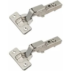 2x Charnière Invisible Angle D'ouverture à 110° Type Clip Pour Porte De Meuble Pose Semi-applique Jumelée Demi-recouvrement Placard Cuisine Fixation Salle De Bain Ajustable Réglable Ouverture Fermetur