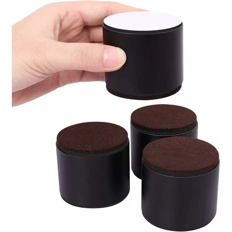 Pieds Surélevés Pour Meubles 4 Pièces, Rehausseur De Lit De 6 Cm De Long, Canapé-lit Et Armoires Pouvant S'élever De 5 Cm, Rond Noir BF 3 Pieds Surélevés Pour Meubles 4 Pièces, Rehausseur De Lit De 6 Cm De Long, Canapé-lit Et Armoires Pouvant S'élever De 5 Cm, Rond Noir BF