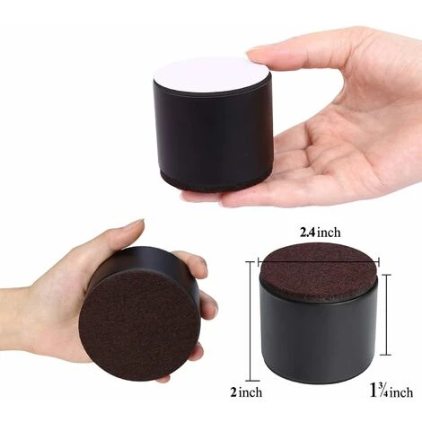 Pieds Surélevés Pour Meubles 4 Pièces, Rehausseur De Lit De 6 Cm De Long, Canapé-lit Et Armoires Pouvant S'élever De 5 Cm, Rond Noir BF 4 Pieds Surélevés Pour Meubles 4 Pièces, Rehausseur De Lit De 6 Cm De Long, Canapé-lit Et Armoires Pouvant S'élever De 5 Cm, Rond Noir BF – Image 2