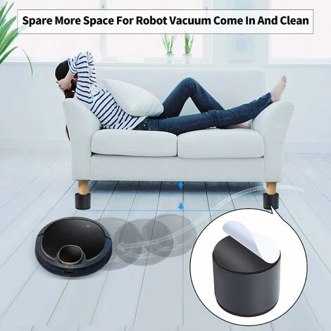 Pieds Surélevés Pour Meubles 4 Pièces, Rehausseur De Lit De 6 Cm De Long, Canapé-lit Et Armoires Pouvant S'élever De 5 Cm, Rond Noir BF 6 Pieds Surélevés Pour Meubles 4 Pièces, Rehausseur De Lit De 6 Cm De Long, Canapé-lit Et Armoires Pouvant S'élever De 5 Cm, Rond Noir BF – Image 4