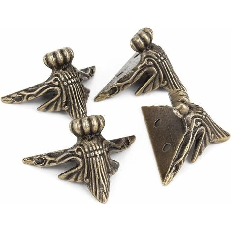4 Pièces Petit Pied D’angle Décoratif En Metal Pour Boîte à Bijoux, Table Avec Vis Style Vintage ,-Ephé 3 4 Pièces Petit Pied D’angle Décoratif En Metal Pour Boîte à Bijoux, Table Avec Vis Style Vintage ,-Ephé