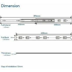 GP Coulisses De Tiroir à Roulement à Billes Softclose 450mm, Capacité De Charge Lourde 45 Kg, 5 Paires (4 Pièces) -Fispool Magasin 75563796 4