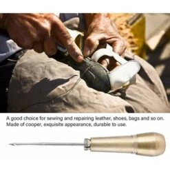 Poinçon De Couture En Cuir De Toile 3 Aiguilles Poinçon De Cuivre Poinçon De Couture Outil De Réparation De Chaussures En Cuir -Fispool Magasin 75582631 5