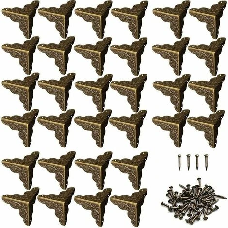 LOY 32 Pièces Coin Vintage Metal, Coins De Protection Metal, Coin En Bronze Antique, Meubles Protections Décoratifs Boîte En Bois, Pour Tables, Armoires, Meubles, Boîtes à Bijoux - Bronze 3 LOY 32 Pièces Coin Vintage Metal, Coins De Protection Metal, Coin En Bronze Antique, Meubles Protections Décoratifs Boîte En Bois, Pour Tables, Armoires, Meubles, Boîtes à Bijoux - Bronze