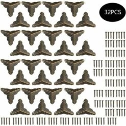 LOY 32 Pièces Coin Vintage Metal, Coins De Protection Metal, Coin En Bronze Antique, Meubles Protections Décoratifs Boîte En Bois, Pour Tables, Armoires, Meubles, Boîtes à Bijoux - Bronze 8 LOY 32 Pièces Coin Vintage Metal, Coins De Protection Metal, Coin En Bronze Antique, Meubles Protections Décoratifs Boîte En Bois, Pour Tables, Armoires, Meubles, Boîtes à Bijoux - Bronze -Fispool Magasin 75650612 2