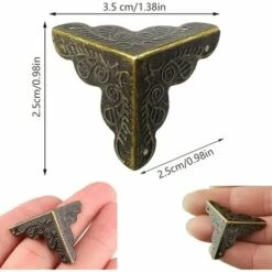 LOY 32 Pièces Coin Vintage Metal, Coins De Protection Metal, Coin En Bronze Antique, Meubles Protections Décoratifs Boîte En Bois, Pour Tables, Armoires, Meubles, Boîtes à Bijoux - Bronze 9 LOY 32 Pièces Coin Vintage Metal, Coins De Protection Metal, Coin En Bronze Antique, Meubles Protections Décoratifs Boîte En Bois, Pour Tables, Armoires, Meubles, Boîtes à Bijoux - Bronze -Fispool Magasin 75650612 3