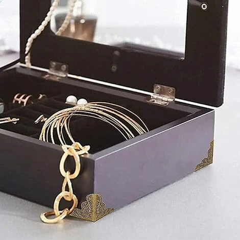 LOY 32 Pièces Coin Vintage Metal, Coins De Protection Metal, Coin En Bronze Antique, Meubles Protections Décoratifs Boîte En Bois, Pour Tables, Armoires, Meubles, Boîtes à Bijoux - Bronze 7 LOY 32 Pièces Coin Vintage Metal, Coins De Protection Metal, Coin En Bronze Antique, Meubles Protections Décoratifs Boîte En Bois, Pour Tables, Armoires, Meubles, Boîtes à Bijoux - Bronze – Image 5