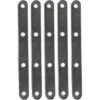 5x Patte D'assemblage Plaque De Connexion Perforée Bouts Ronds Platine En Zinc Blanc Ferrure Fixation Support Droit Réparation Renfort Meuble Lit Bureau, 140x15x2mm