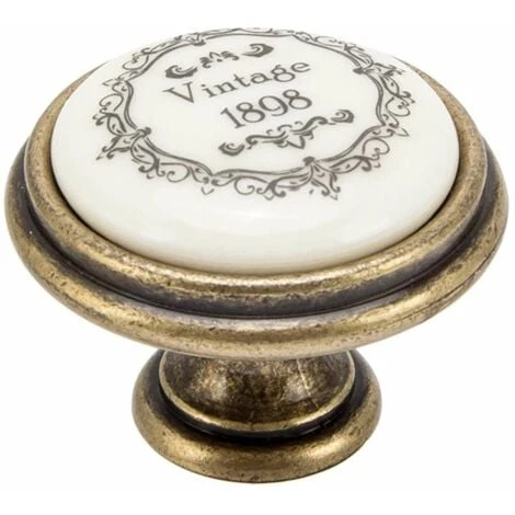 1x Bouton De Meuble 35mm Finition Porcelaine Bronze Vintage époque Rustique Maison Tiroir 3 1x Bouton De Meuble 35mm Finition Porcelaine Bronze Vintage époque Rustique Maison Tiroir