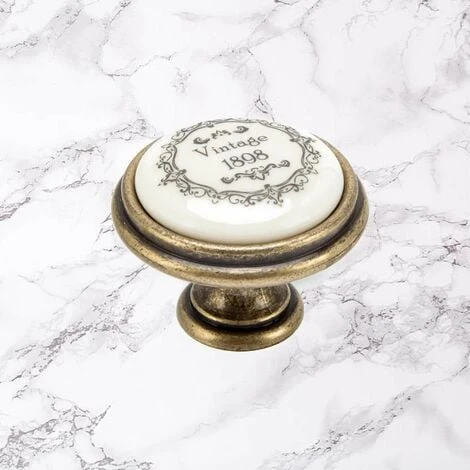 1x Bouton De Meuble 35mm Finition Porcelaine Bronze Vintage époque Rustique Maison Tiroir 4 1x Bouton De Meuble 35mm Finition Porcelaine Bronze Vintage époque Rustique Maison Tiroir – Image 2