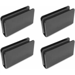 4x Contre-pièce Pour Loqueteau Magnétique à Pression Pour Porte En Verre En Acier Avec Couche Intermédiaire Autocollante En Mousse Vitre Vitrine Armoire Fixation Attache Plaque, 40 X 24,5mm Noir